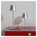 Sigor Nuindie mini LED dobíjecí stolní lampa, kulatá, USB-C, stříbrná barva