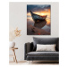 Obrazy na stěnu - Stará loďka na břehu Rozměr: 40x50 cm, Rámování: vypnuté plátno na rám