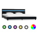 Rám postele s LED světlem černý umělá kůže 180x200 cm
