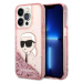 Kryt Karl Lagerfeld iPhone 14 Pro 6,1" pink hardcase Glitter NFT Karl Head (KLHCP14LLNKHCP)