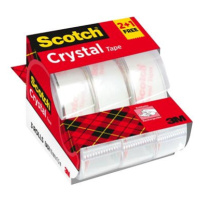 3M Scotch Crystal 19 mm × 7,5 m, krystalicky čirá, s jednorázovým odvíječem - balení 3 ks