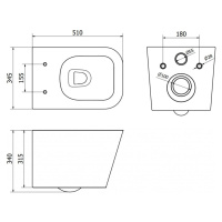 MEXEN/S WC předstěnová instalační sada Felix XS-F s mísou WC Teo, černá mat 6803385XX85