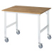 RAU Pojízdný pracovní stůl, podstavec 60 x 30 mm, š x h desky 1250 x 1000 mm, deska z bukového m