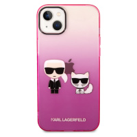Zadní Kryt Karl Lagerfeld Gradient Karl and Choupette pro Apple iPhone 14 Plus, růžová