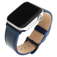 FIXED Leather Strap kožený řemínek pro Apple Watch 42/44/45mm modrý