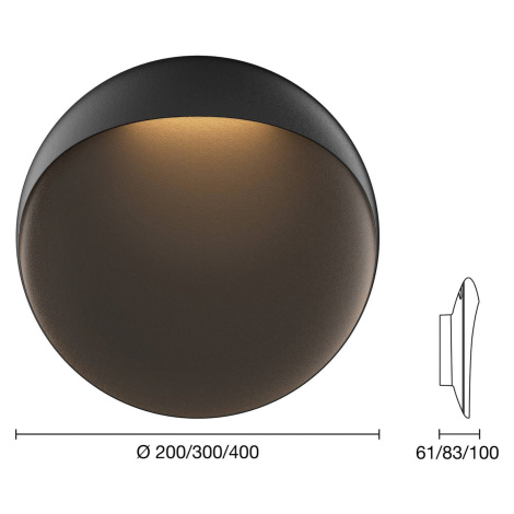Louis Poulsen Nástěnné svítidlo Louis Poulsen Flindt Ø30cm černé 3000K