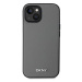 DKNY PU Leather Silver Metal Logo Magsafe Zadní Kryt pro iPhone 15 Grey