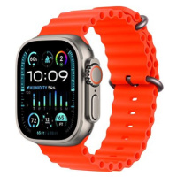 Apple Watch Ultra 2 49mm titanové pouzdro s oranžovým oceánským řemínkem