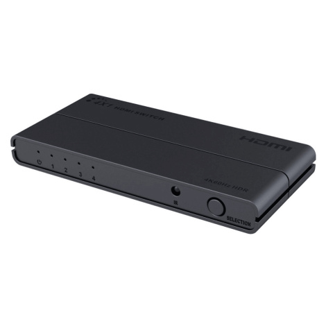 PremiumCord HDMI switch 4:1 s podporou rozlišení 4K x 2K 60Hz, 1080P, HDR (KHSWIT41D), černý