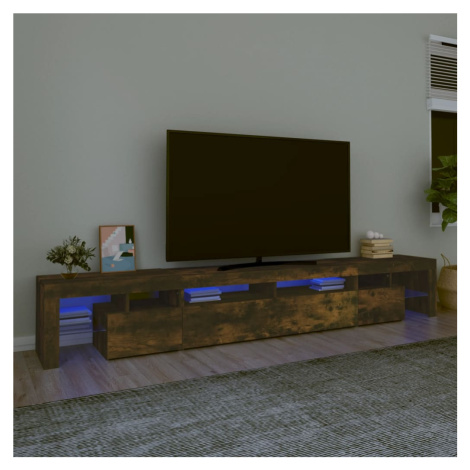 vidaXL TV skříňka s LED osvětlením kouřový dub 260x36,5x40 cm