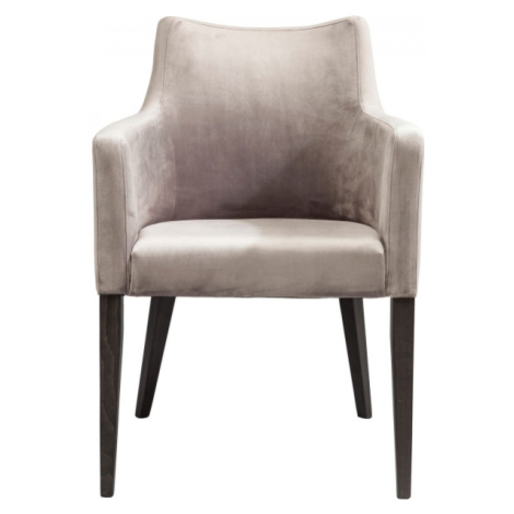 KARE Design Šedá čalouněná židle s područkami Black Mode Velvet