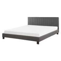 BELIANI postel POITIERS 180 × 200 cm, eko kůže, šedá