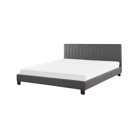 BELIANI postel POITIERS 180 × 200 cm, eko kůže, šedá