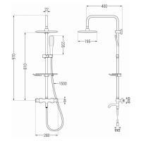 MEXEN/S KT67 vanový sloup s termostatickou baterií, chrom / bílá 779006793-00