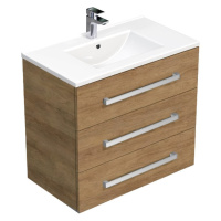 Koupelnová skříňka s umyvadlem SAT Cube Way 80x71x46 cm dub Hickory CUBE46803DHMOD