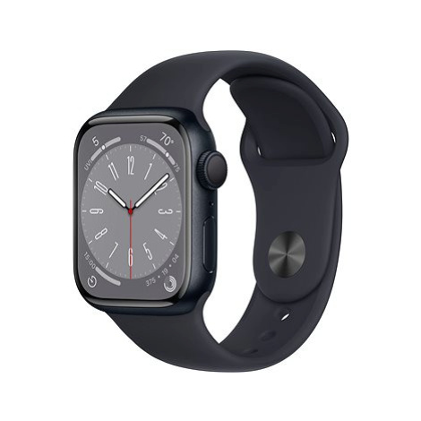 Apple Watch Series 8 41mm Temně inkoustový hliník s temně inkoustovým sportovním řemínkem