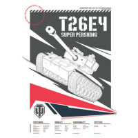 Ilustrace World of Tanks - Super Pershing, WOT, 26.7 × 40 cm