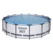 Nadzemní bazén kulatý Steel Pro MAX, kartušová filtrace, schůdky, plachta, průměr 4,57m, výška 1