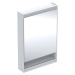 Geberit ONE - Zrcadlová skříňka s LED osvětlením, 600x900x150 mm, panty vlevo, s nikou, bílá 505