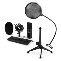 Auna CM001B mikrofonní sada V2 – kondenzátorový mikrofon, mikrofonní stojan, pop filtr, černá ba