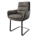 DELIFE Jídelní židle Abelia-Flex s područkou antracitová vintage konzolová podnož plochá černá