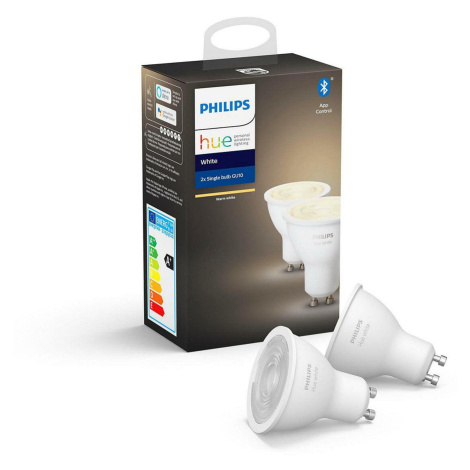 Philips HUE sada 2x LED žárovka white GU10 5,2W 400lm 2700K IP20