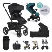 EASYWALKER Kombinovaný kočárek Jimmey Pepper Black XXL RWS + Jackey Teal Green