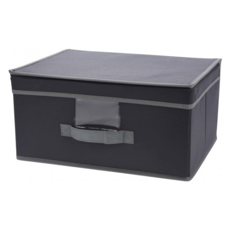 Úložný box s víkem 39x29 cm, tmavě šedá látka Asko