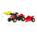 Šlapací traktor s přívěsem a lžící Rolly Toys 023127 červený