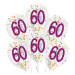 Balónky latexové transparentní s konfetami "60" 27,5 cm 6 ks
