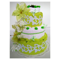 VER Textilní dort třípatrový žluto zelený