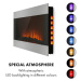 Klarstein Basel Illumine, elektrický krb, 2000 W, 2 úrovně výkonu, termostat, sklo, nerezová oce