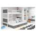 BMS Dětská patrová postel s přistýlkou RICO 3 | bílá 90 x 200 cm Barva: Bílá/šedá