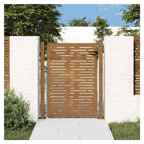 vidaXL Zahradní branka 100 x 125 cm z cortenové oceli, čtvercový design