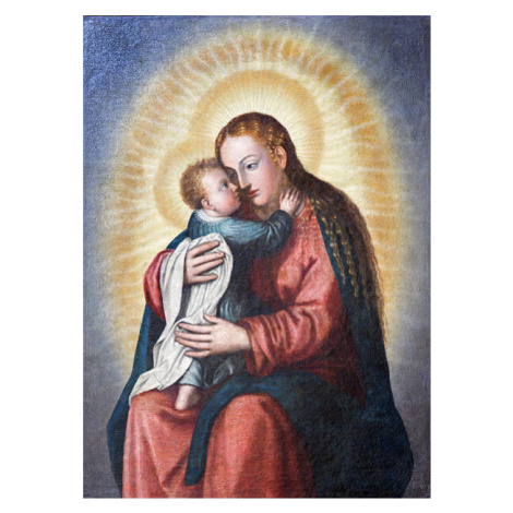 Umělecká fotografie Granada - Madonna with the child painting, sedmak, (30 x 40 cm)