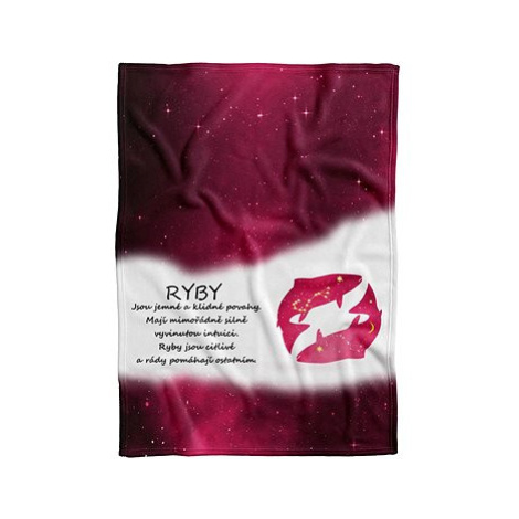 IMPAR Fleecová deka Ryby (21.1. - 20.3.) - červená