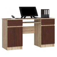 Ak furniture Psací stůl A5 135 cm dub sonoma/wenge