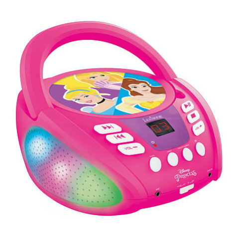 Lexibook Přenosný Bluetooth CD přehrávač Disney Princess se světelnými efekty