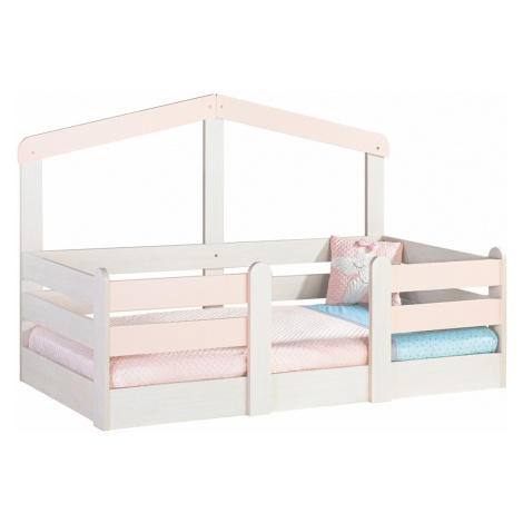 Dětská postel 90x190 boom - bříza/růžová