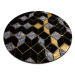 Dywany Łuszczów Kusový koberec Gloss 400B 86 3D geometric black/gold kruh - 120x120 (průměr) kru