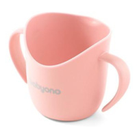 BABYONO Ergonomický hrníček s ušima 120 ml broskvový 6m+