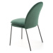 Jídelní židle HIXON — kov, sametová látka, zelená