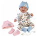Llorens 84481 NEW BORN 2 v1 - realistická panenka miminko se zvuky a měkkým látkovým tělem