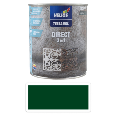 TESSAROL Direct 3in1 - antikorozní barva na kov 0.75 l Zelená RAL 6005 HELIOS PREISSER