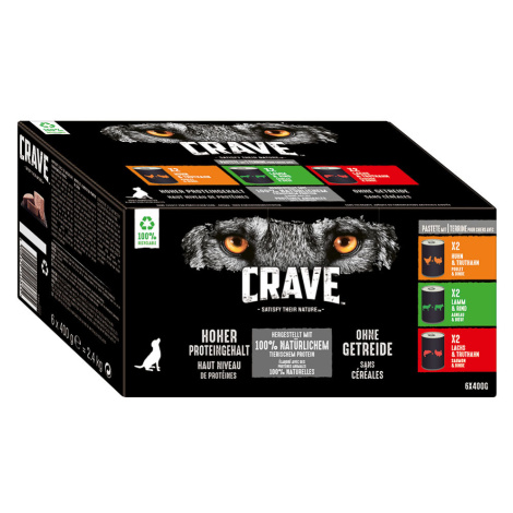 Crave Adult krmivo pro psy 6 x 400 g - mix (3 druhy)