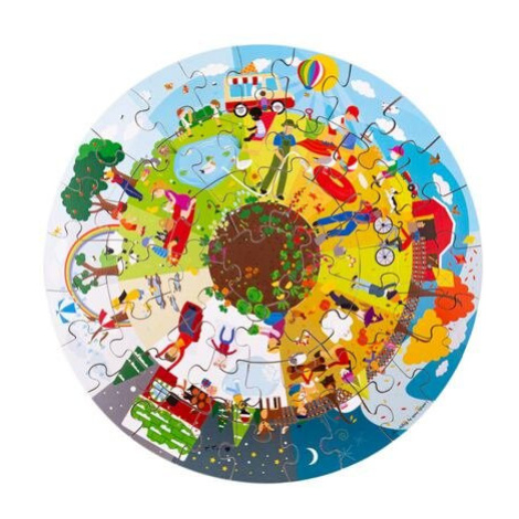 Bigjigs Toys Kulaté podlahové puzzle Čtyří roční období 50 dílků