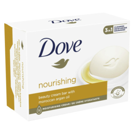 Unilever Dove tuhé mýdlo Nourishing s arganovým olejem, 4× 90 g