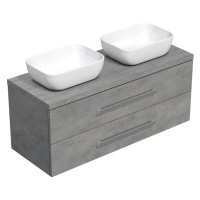 Koupelnová skříňka pod umyvadlo s deskou Naturel Cube Way 120x53x46 cm beton mat CUBE461203BESAT