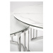 Konferenční stolek MIRCERY 2 bílý mramor/stříbrná, set 2 ks