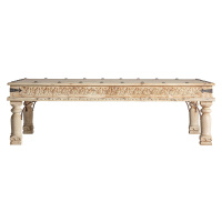 Estila Orientální konferenční stolek do obývacího pokoje Vallexa z masivního teakového dřeva s b